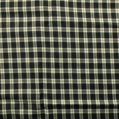 Mustavalkoinen ruudullinen Villakangas - Pala