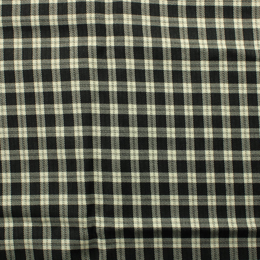 Mustavalkoinen ruudullinen Villakangas - Pala