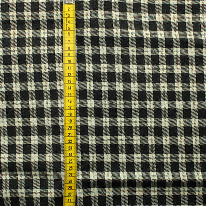 Mustavalkoinen ruudullinen Villakangas - Pala