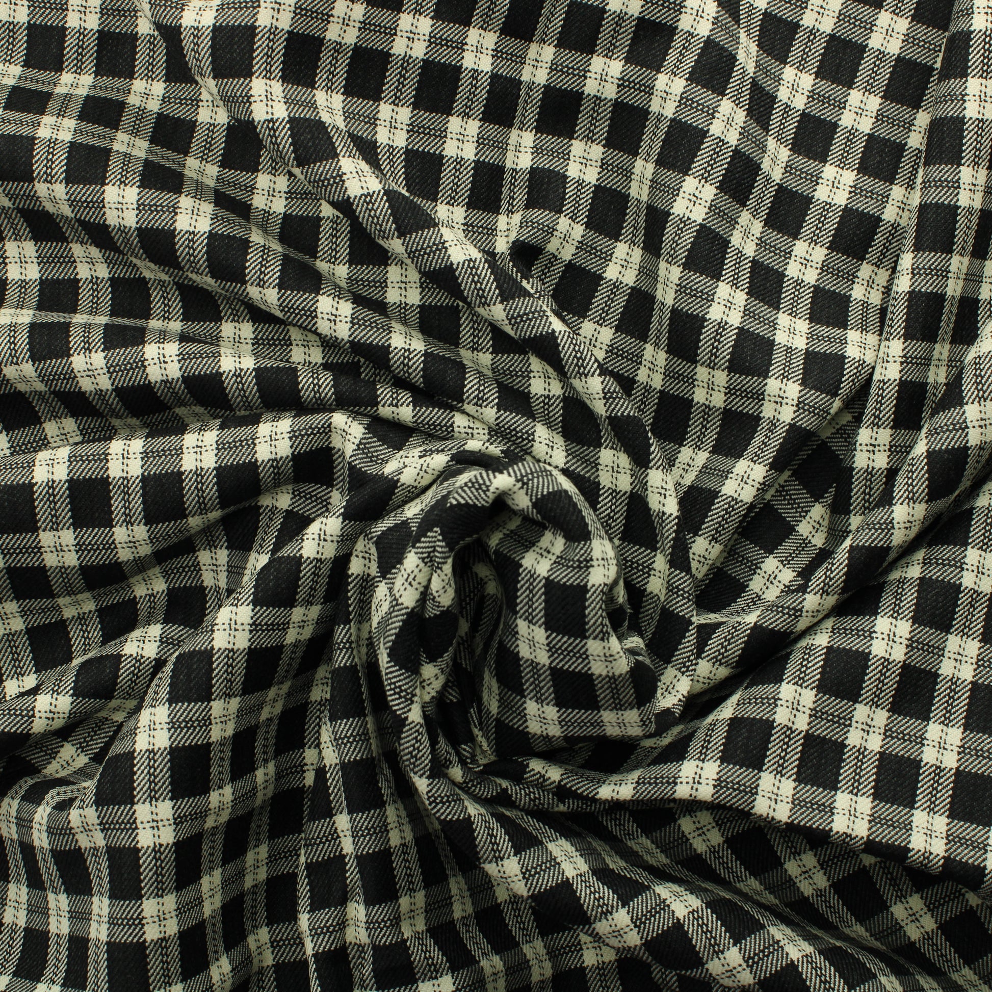 Mustavalkoinen ruudullinen Villakangas - Pala