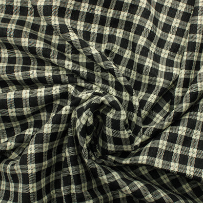 Mustavalkoinen ruudullinen Villakangas - Pala