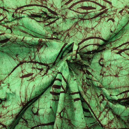 Vihreän Ruskea kuvioinen Puuvilla - Pala