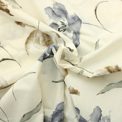 Tulppaanit Ohut Puuvillasekoitesatiini - Pala