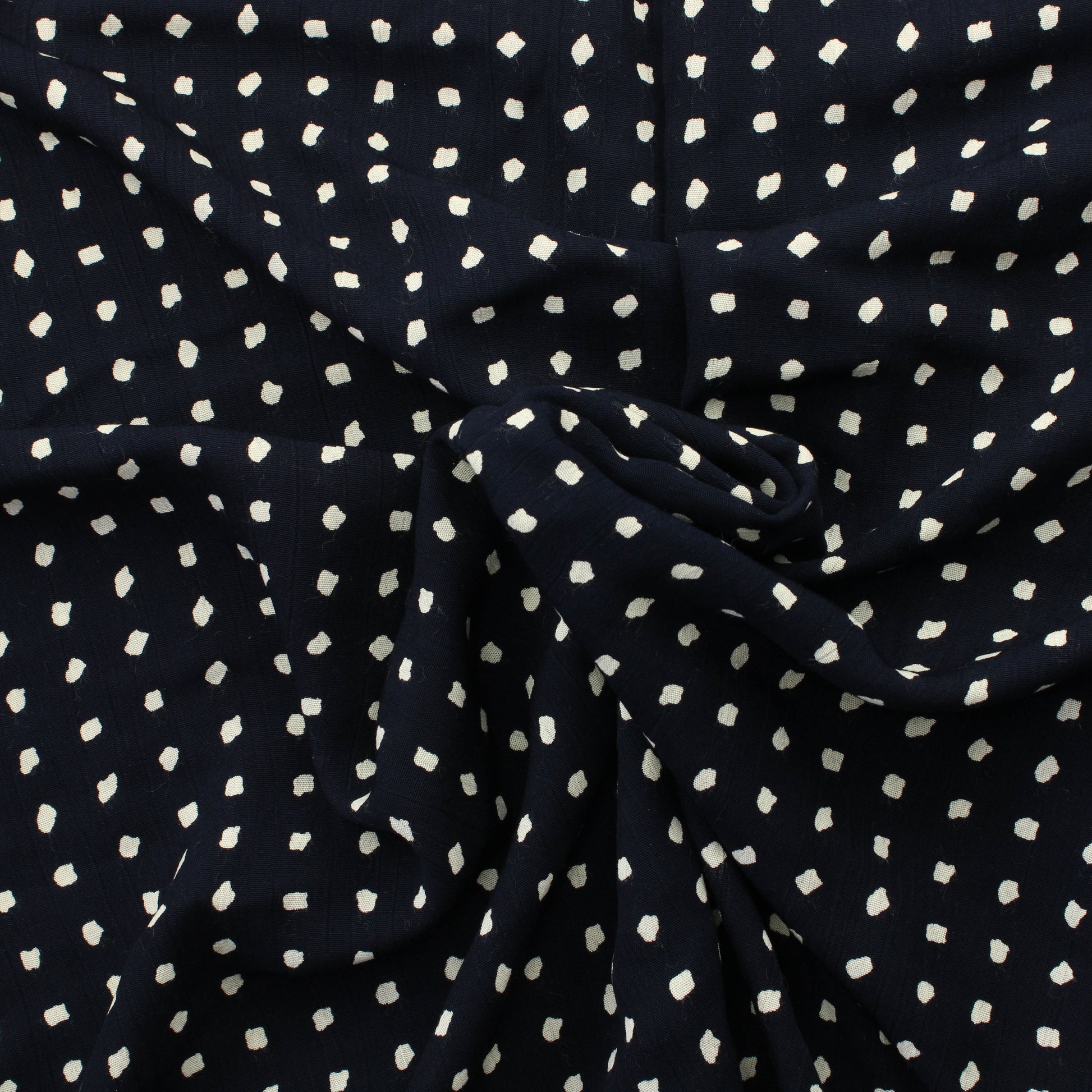 Tummansininen pilkullinen Vaatetuskangas - Pala