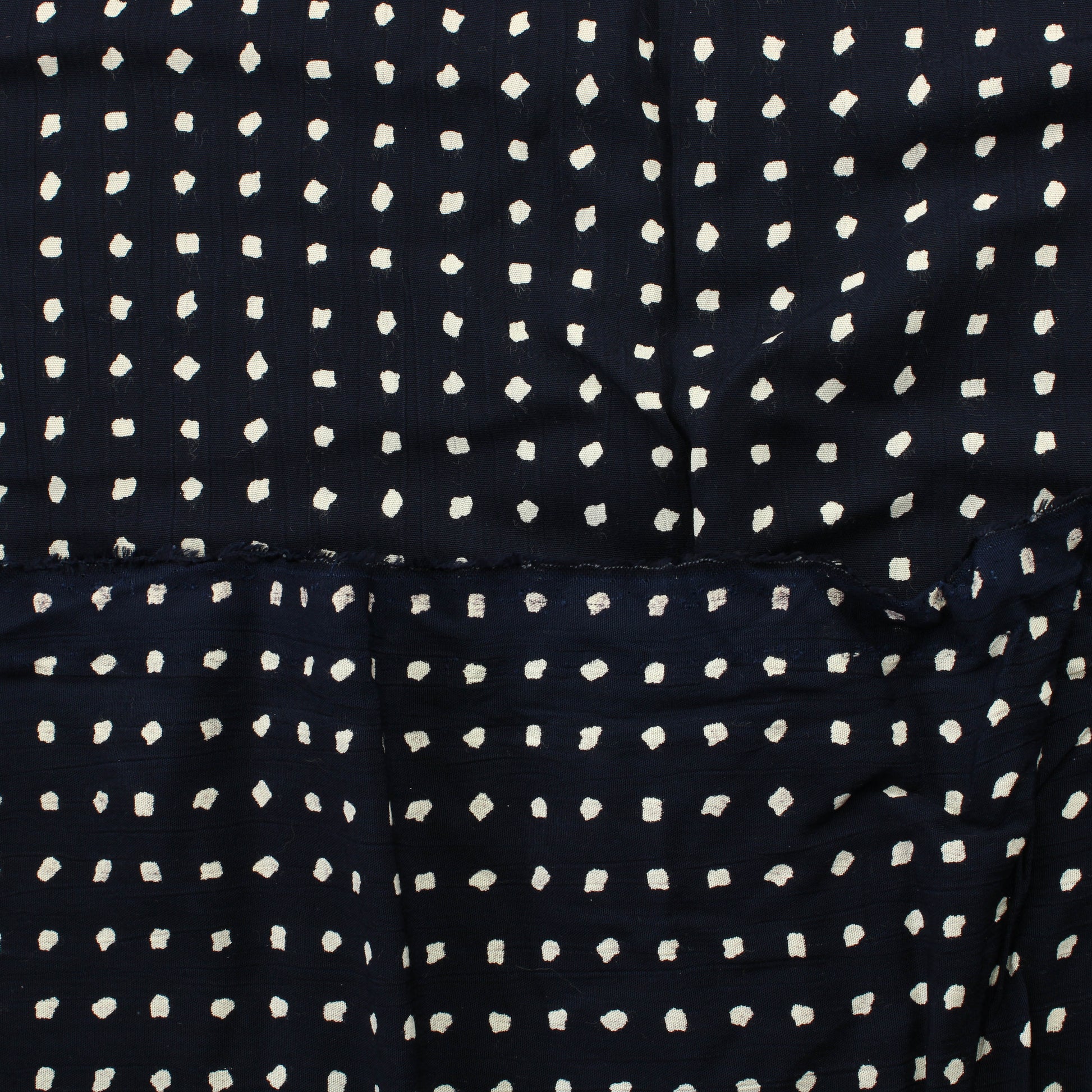 Tummansininen pilkullinen Vaatetuskangas - Pala