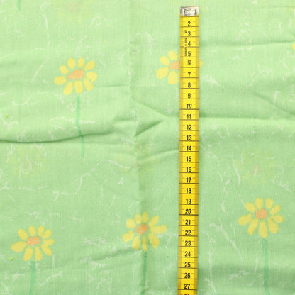 Vihreä Keltakukkainen Ohut Puuvilla - Pala