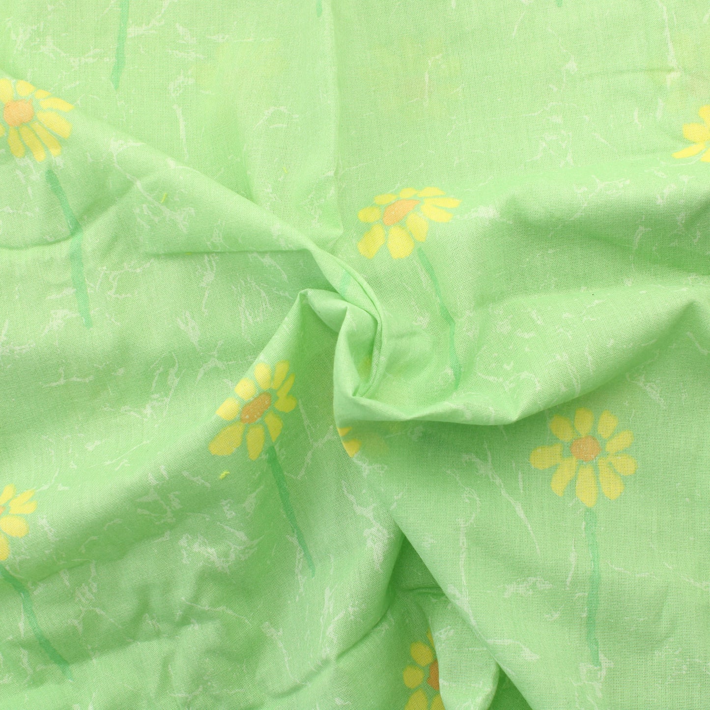 Vihreä Keltakukkainen Ohut Puuvilla - Pala