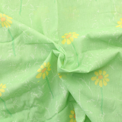 Vihreä Keltakukkainen Ohut Puuvilla - Pala