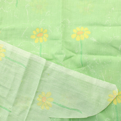 Vihreä Keltakukkainen Ohut Puuvilla - Pala