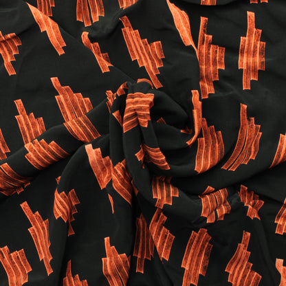 Oranssi kuvioinen Viskoosi - Pala