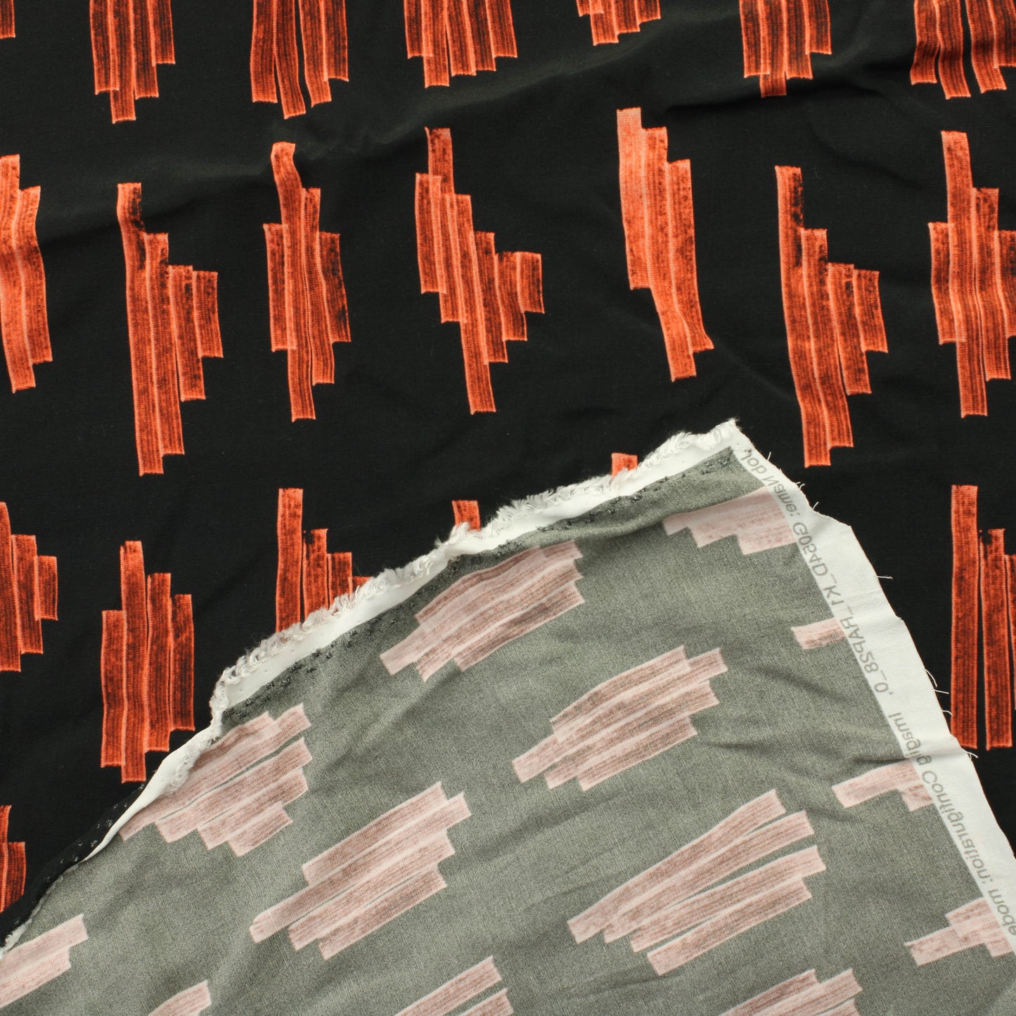 Oranssi kuvioinen Viskoosi - Pala