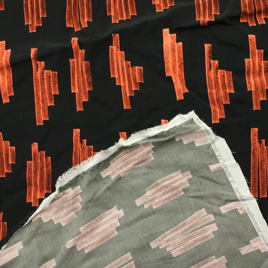 Oranssi kuvioinen Viskoosi - Pala