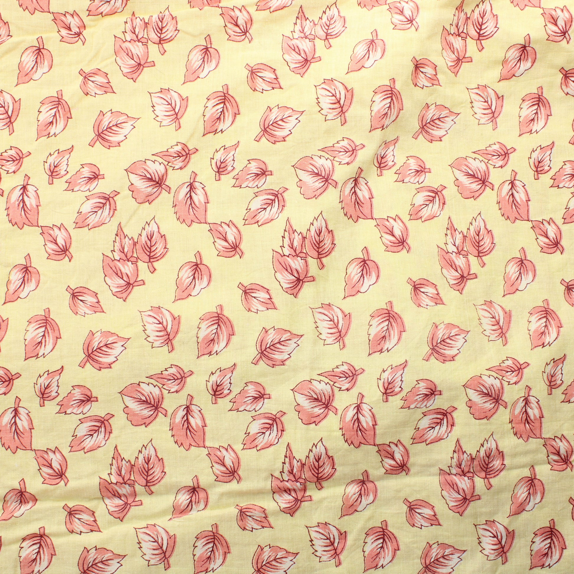 Vaaleankeltainen Lehti Ohuehko Puuvilla - Pala