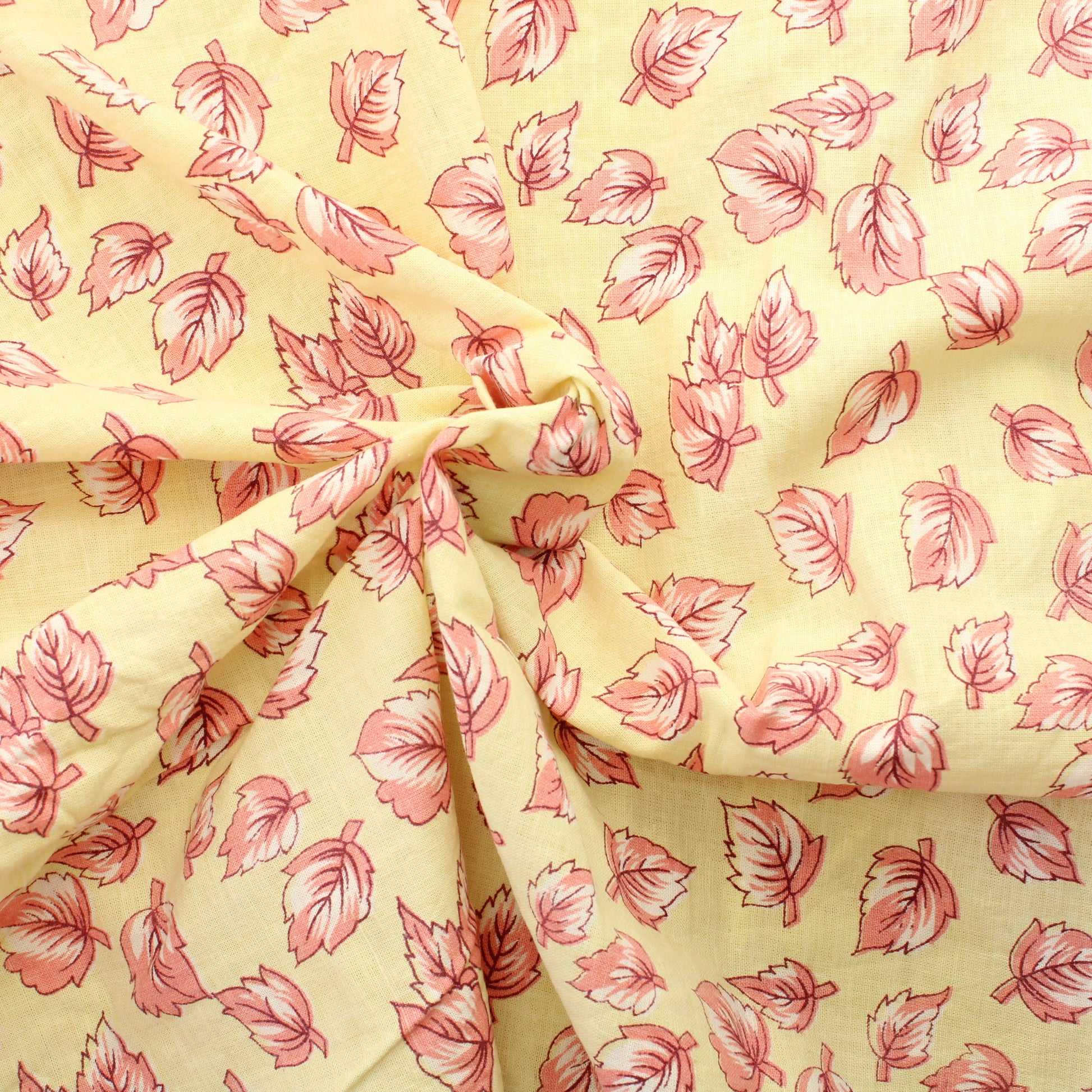 Vaaleankeltainen Lehti Ohuehko Puuvilla - Pala