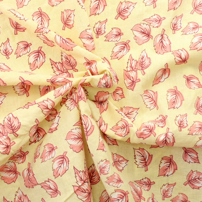 Vaaleankeltainen Lehti Ohuehko Puuvilla - Pala