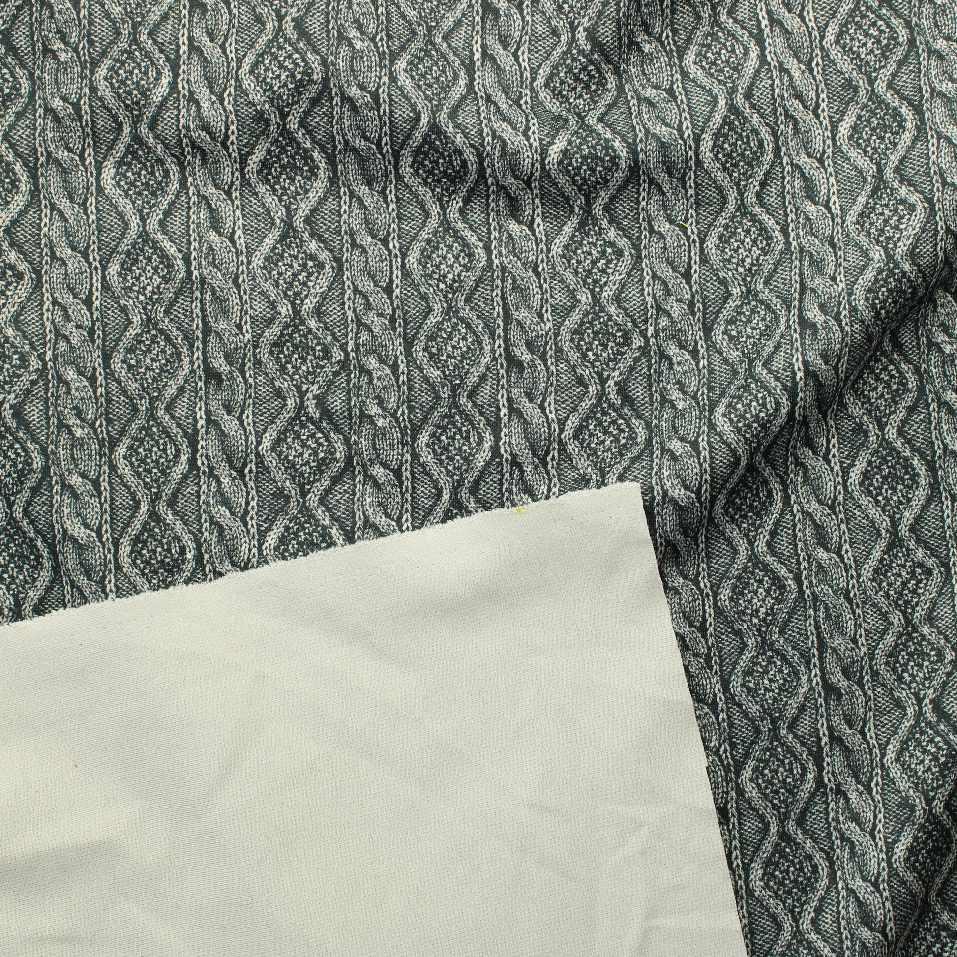 Tummanharmaa neuloskuvioinen Tekokuituinen Neulos - Pala