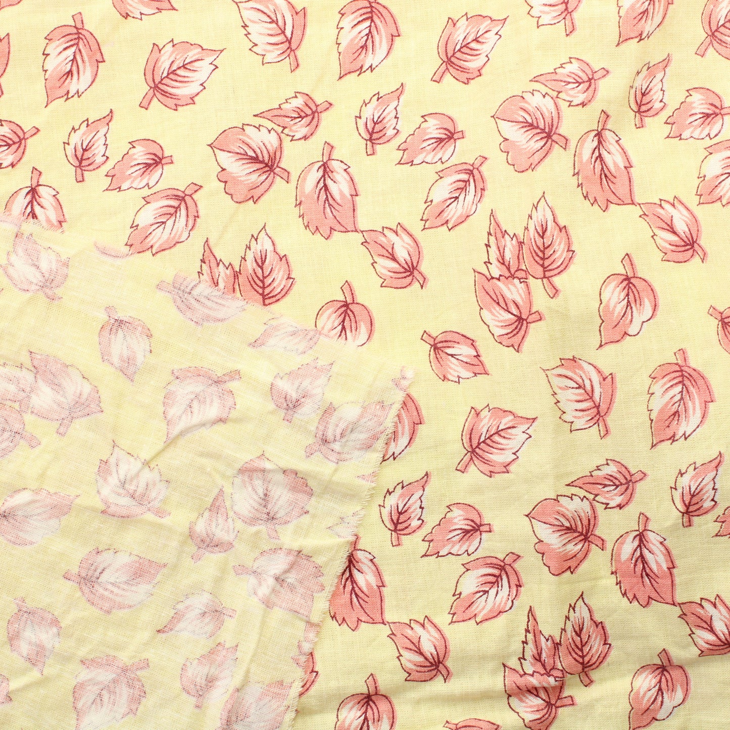 Vaaleankeltainen Lehti Ohuehko Puuvilla - Pala