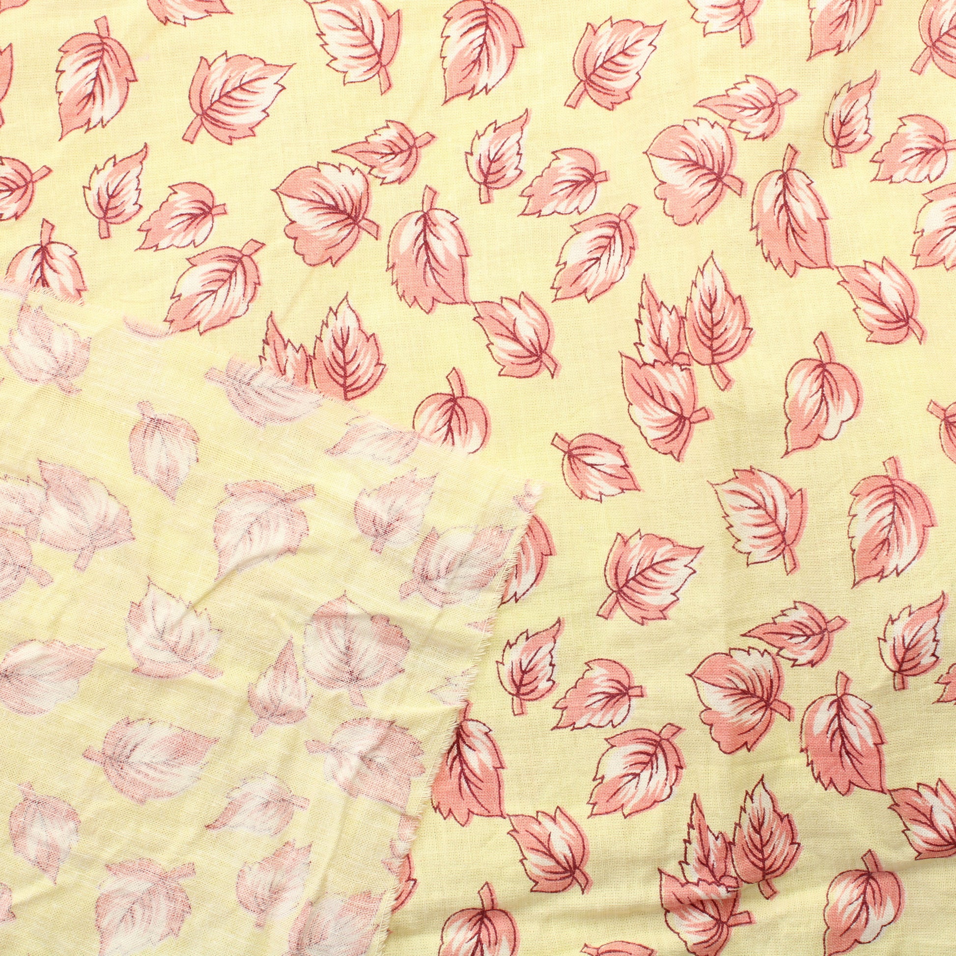 Vaaleankeltainen Lehti Ohuehko Puuvilla - Pala