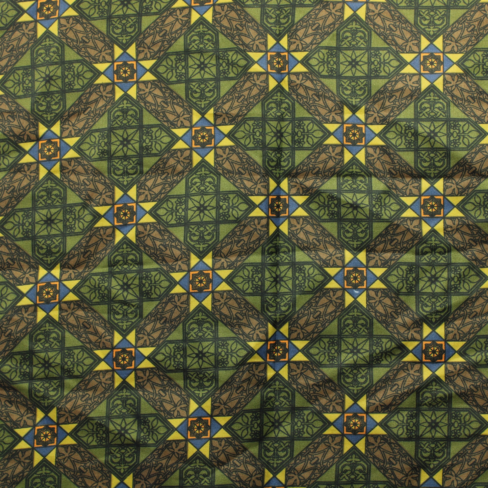 Vihreänsävyinen kuviollinen Vuorikangas - Pala