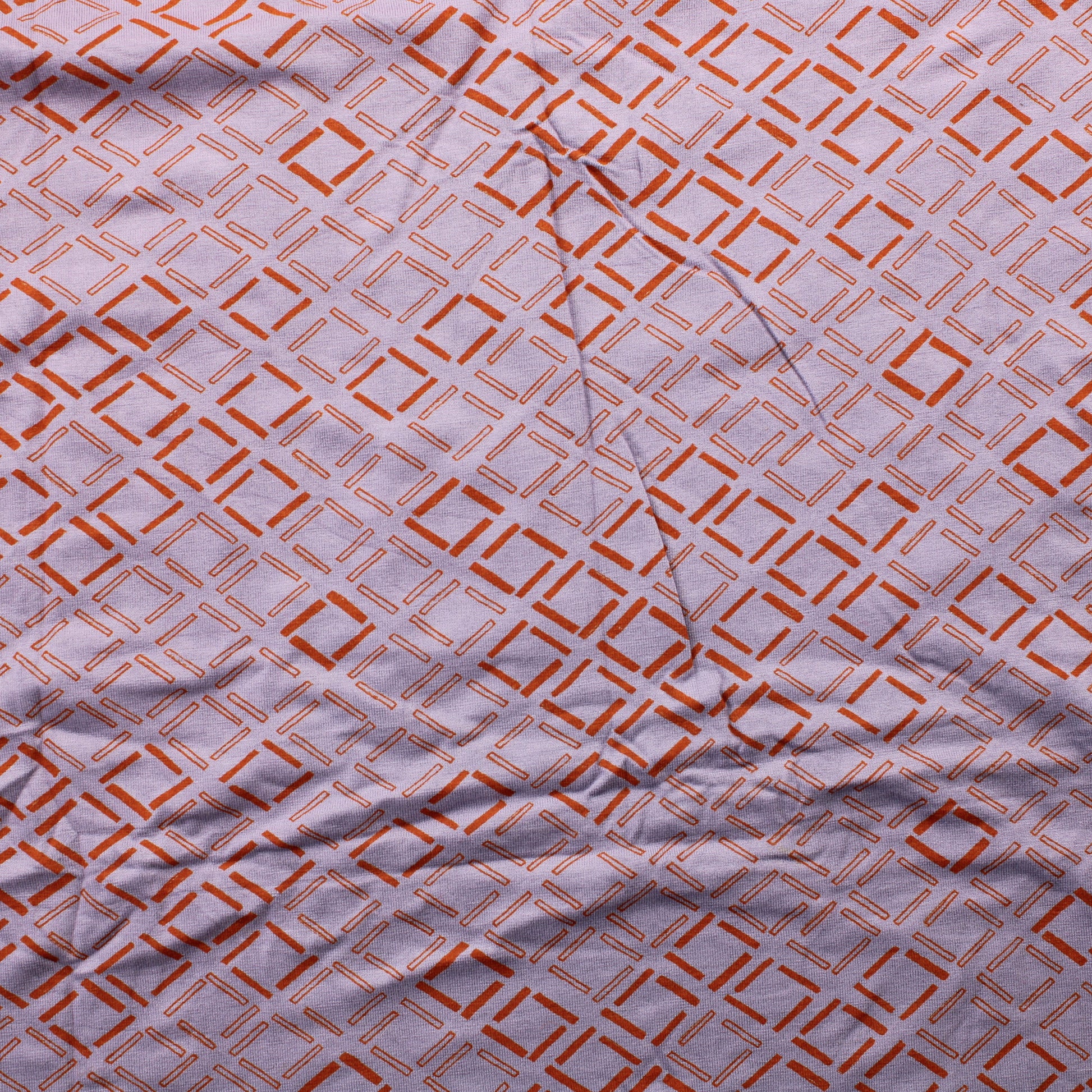 Violetti oranssikuvioinen Ohut Trikoo - Pala