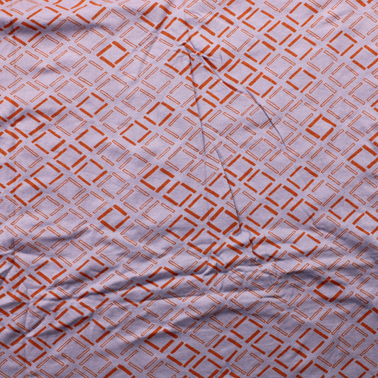 Violetti oranssikuvioinen Ohut Trikoo - Pala