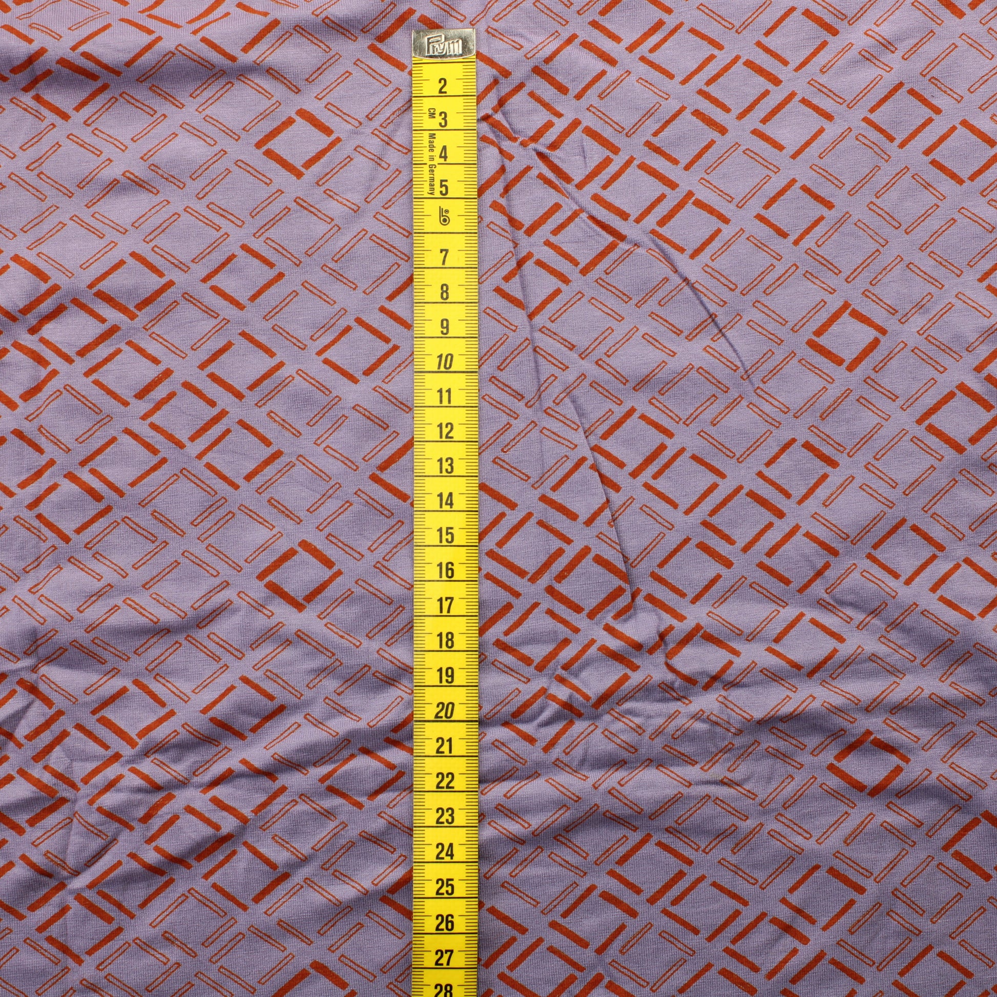 Violetti oranssikuvioinen Ohut Trikoo - Pala