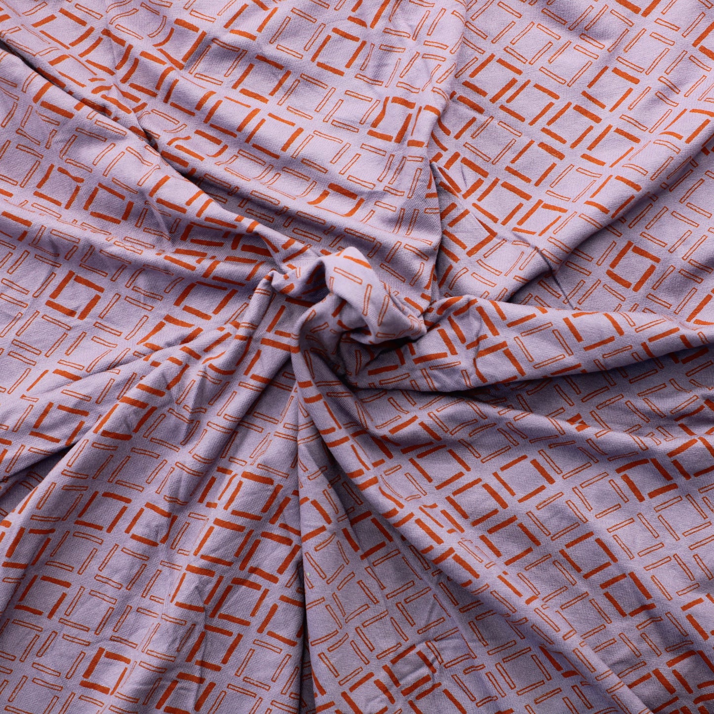 Violetti oranssikuvioinen Ohut Trikoo - Pala