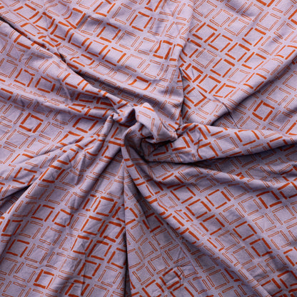 Violetti oranssikuvioinen Ohut Trikoo - Pala