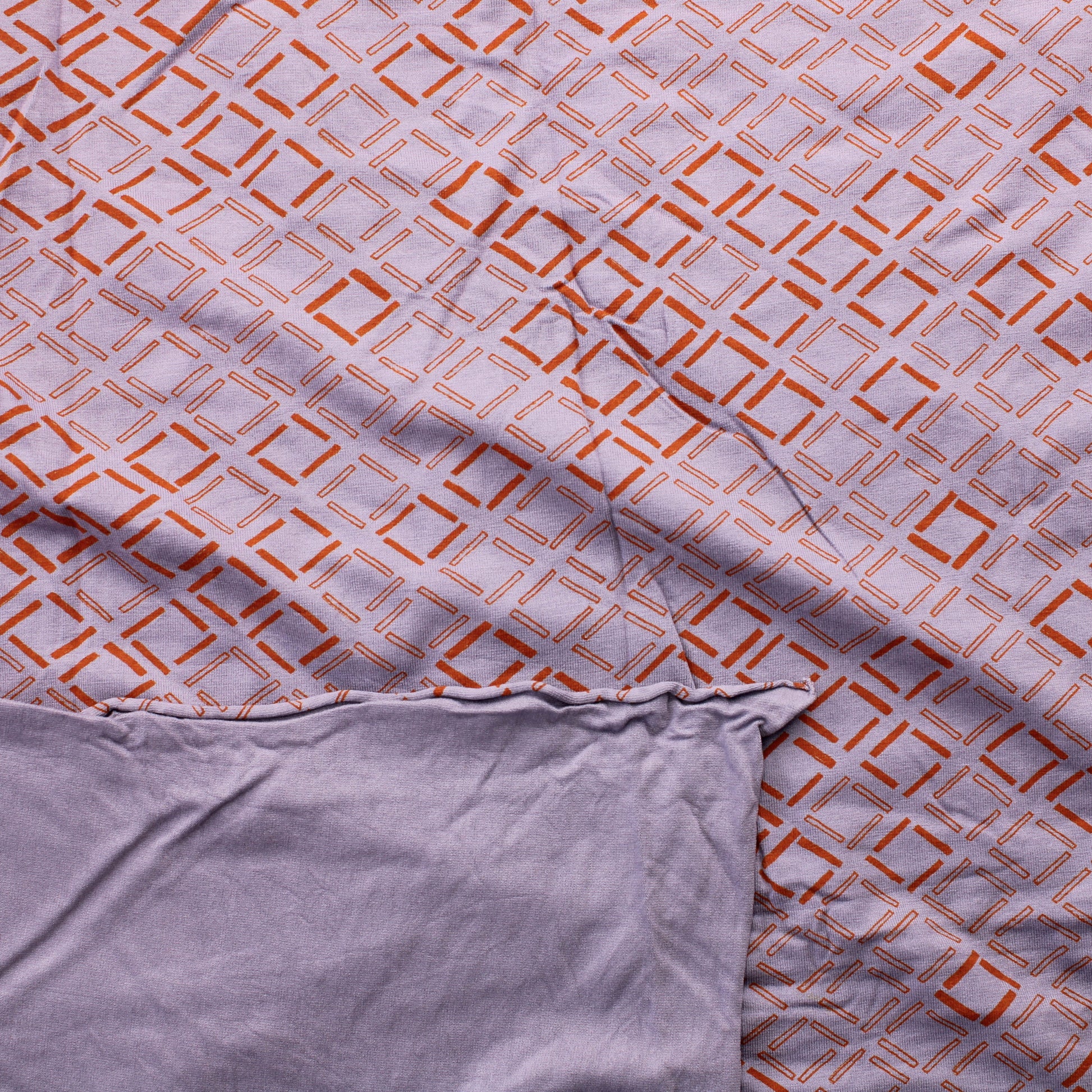 Violetti oranssikuvioinen Ohut Trikoo - Pala