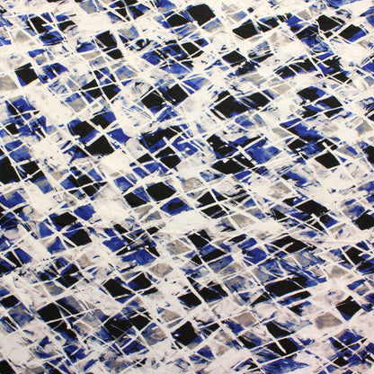 Sinivalkomusta kuviollinen Trikoo - Pala