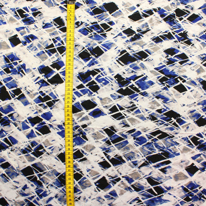 Sinivalkomusta kuviollinen Trikoo - Pala