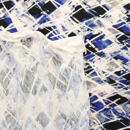 Sinivalkomusta kuviollinen Trikoo - Pala