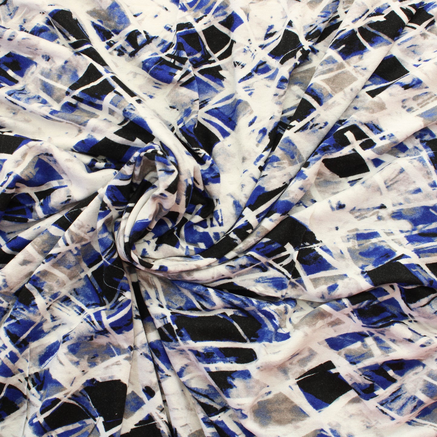 Sinivalkomusta kuviollinen Trikoo - Pala