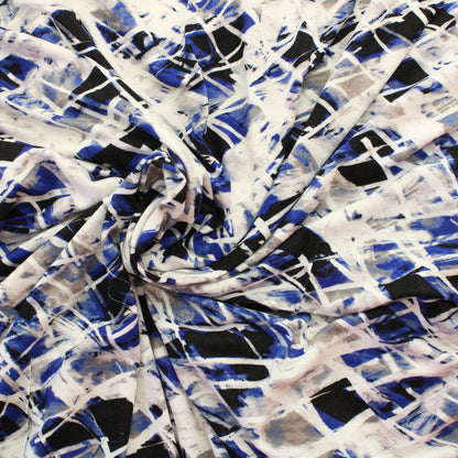 Sinivalkomusta kuviollinen Trikoo - Pala