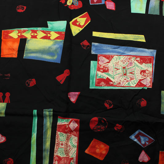 Mustapohjainen kuviollinen Viskoosi - Pala