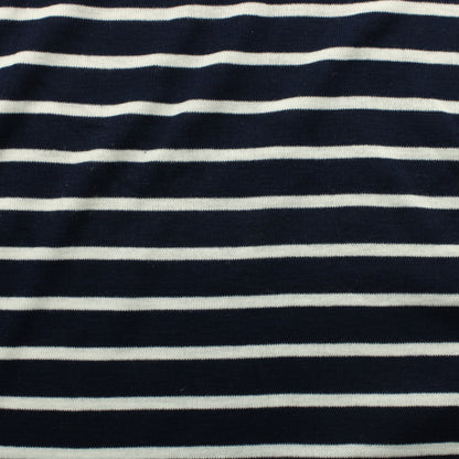 Sinivalkoinen raidallinen Interlock neulos - Pala