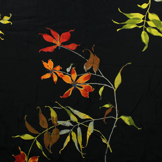 Mustapohjainen kukka Viskoosi - Pala