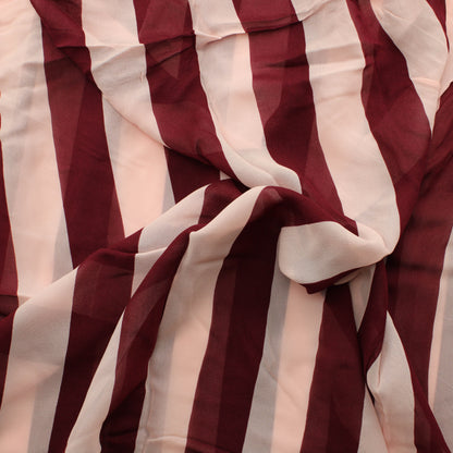 Viininpuna-vaaleanpunainen Raita Viskoosisifonki - Pala