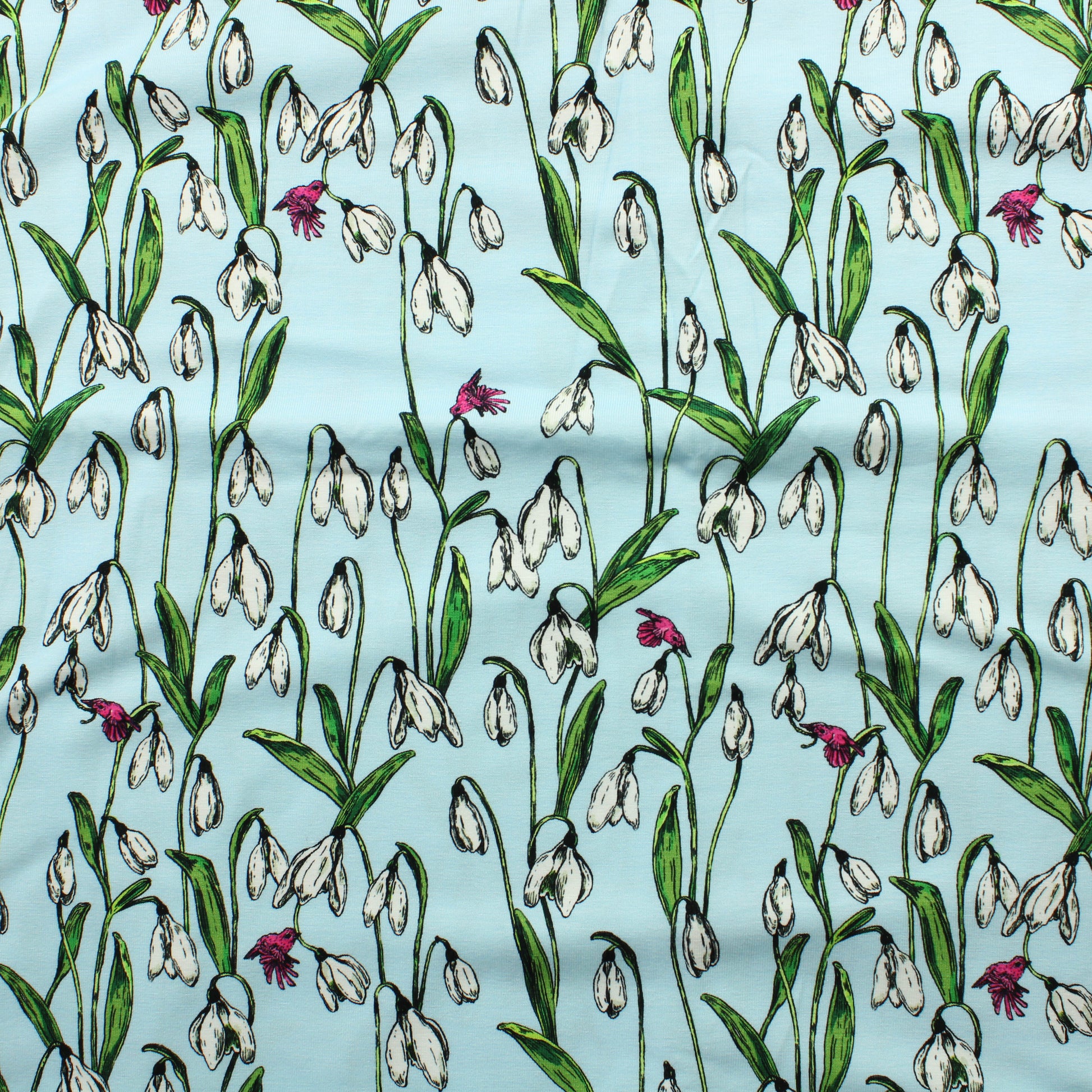 Nuppu Print Lumikello Vaaleasininen Trikoo - Pala