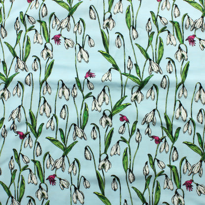 Nuppu Print Lumikello Vaaleasininen Trikoo - Pala