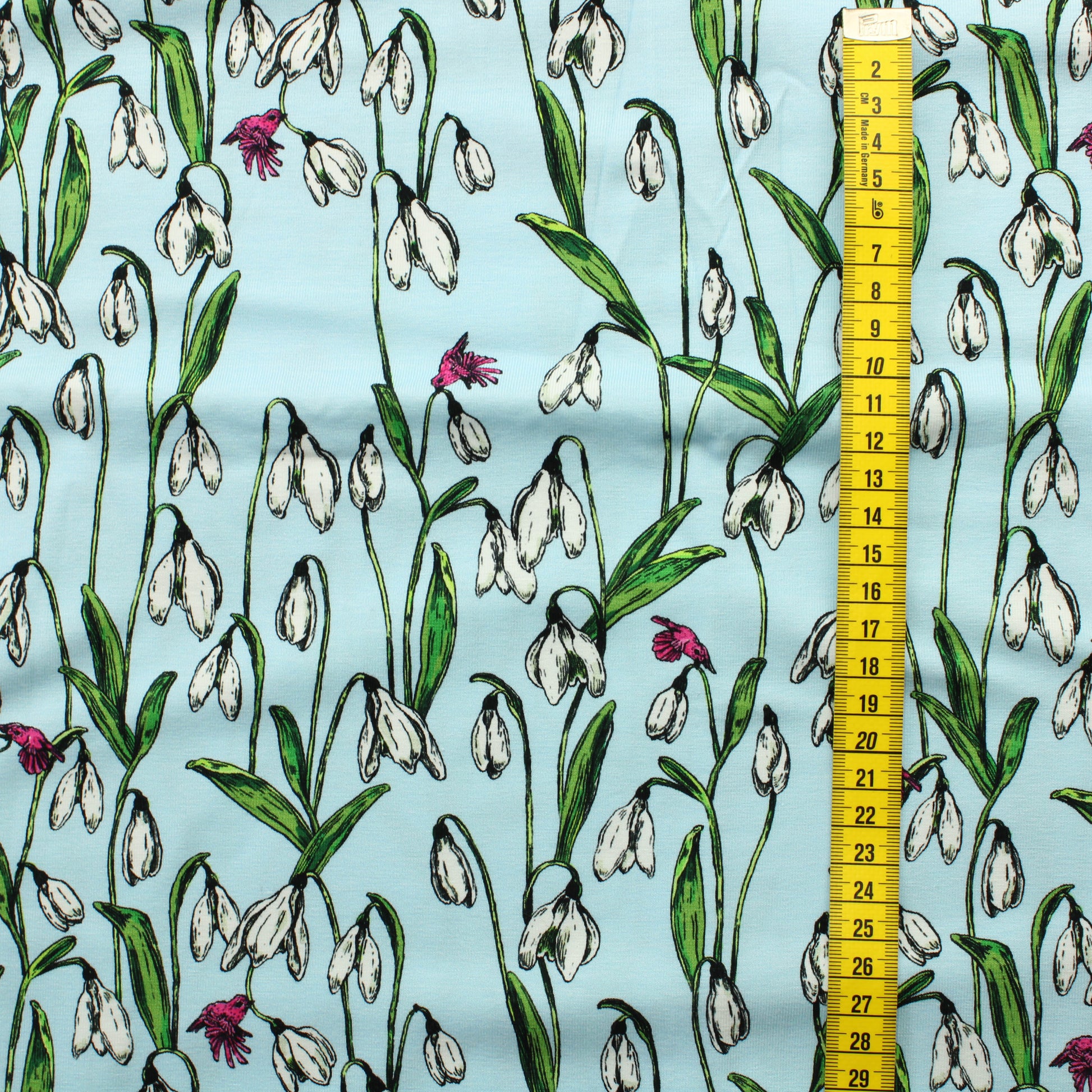 Nuppu Print Lumikello Vaaleasininen Trikoo - Pala