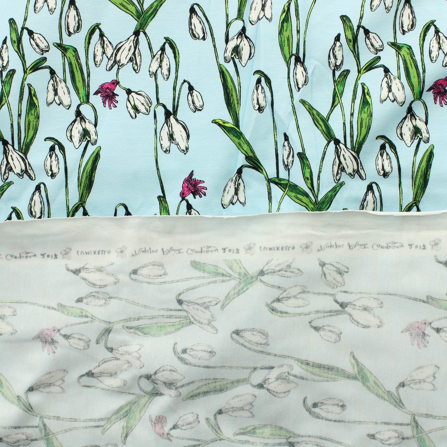 Nuppu Print Lumikello Vaaleasininen Trikoo - Pala