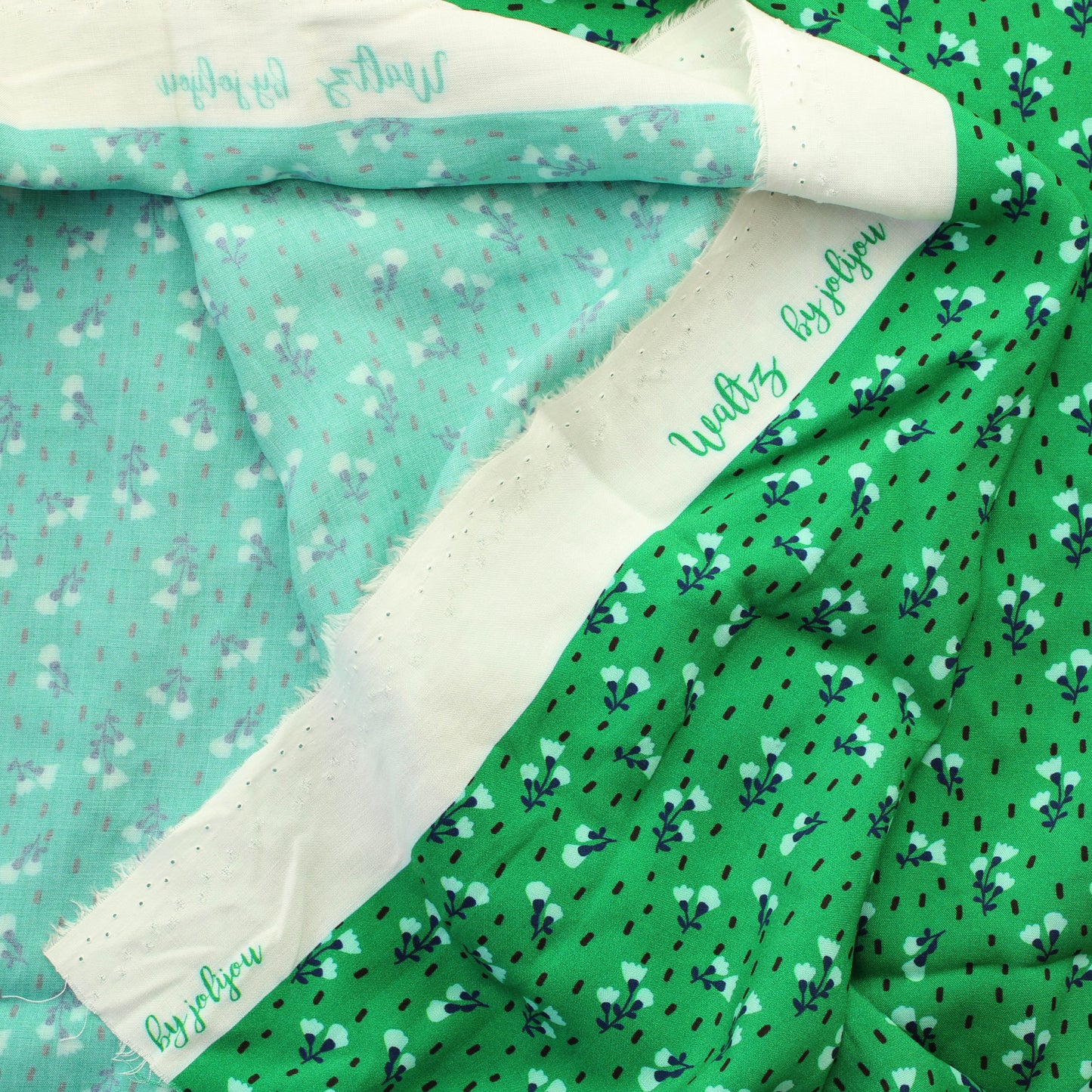 Waltz by jolijou Vihreä kukikas Viskoosi - Pala