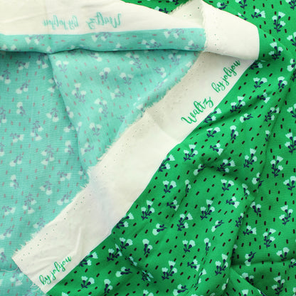 Waltz by jolijou Vihreä kukikas Viskoosi - Pala