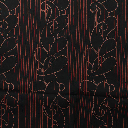 Mustapohjainen punakuvioinen Puuvilla - Pala