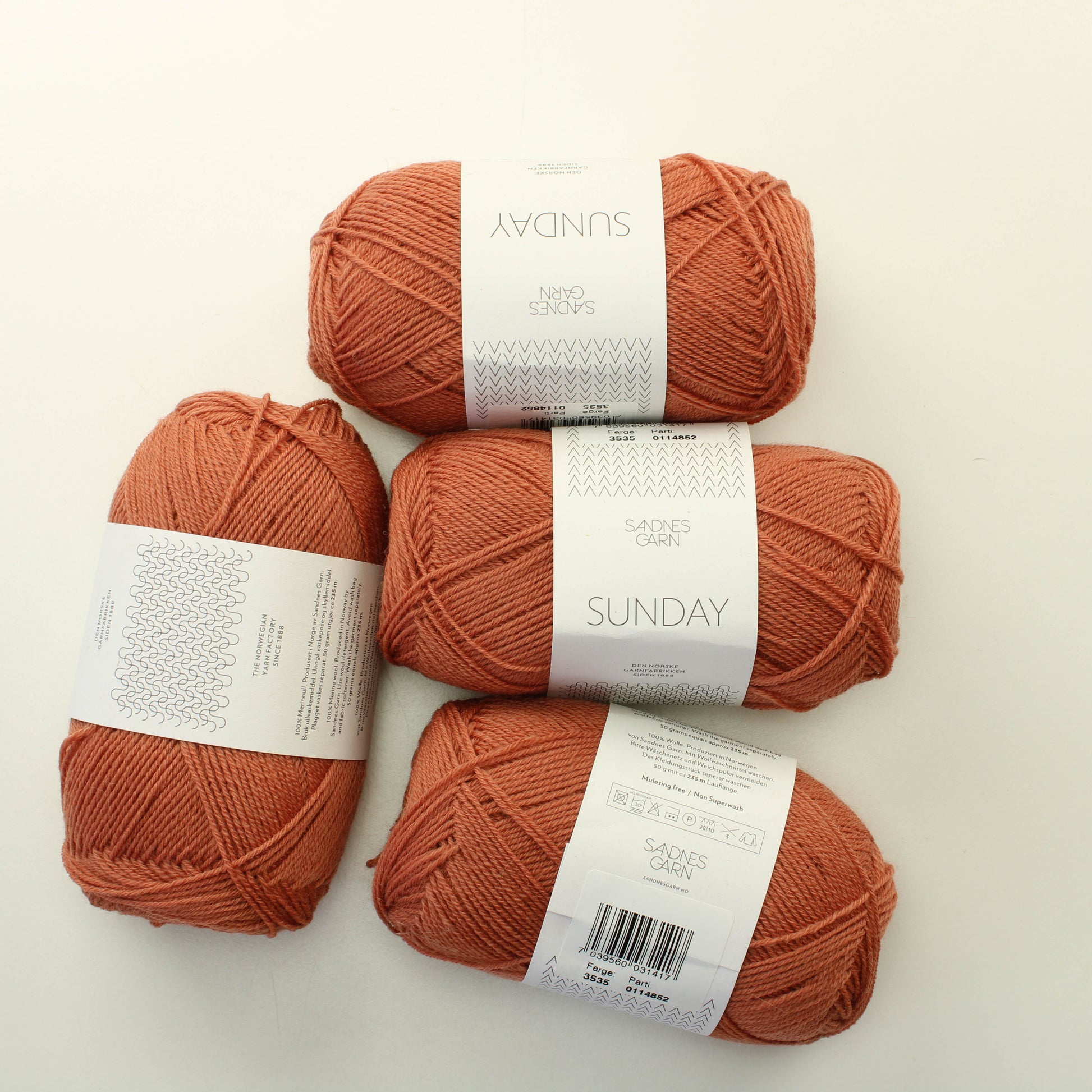 Sandnes Garn Sunday merinovilla - 3535 Lankapussi 690 (200g)