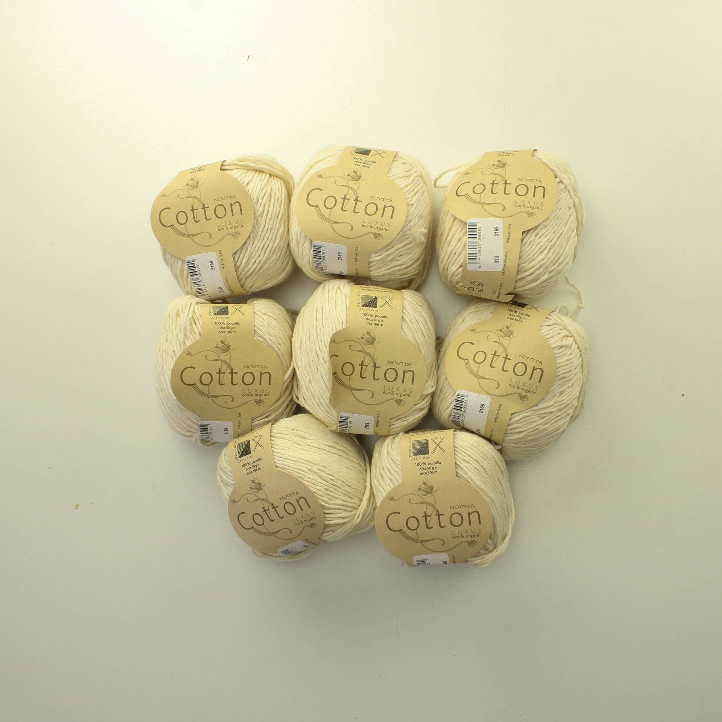 Novita Cotton luxus organic - 010 Lankapussi 516 (400g)
