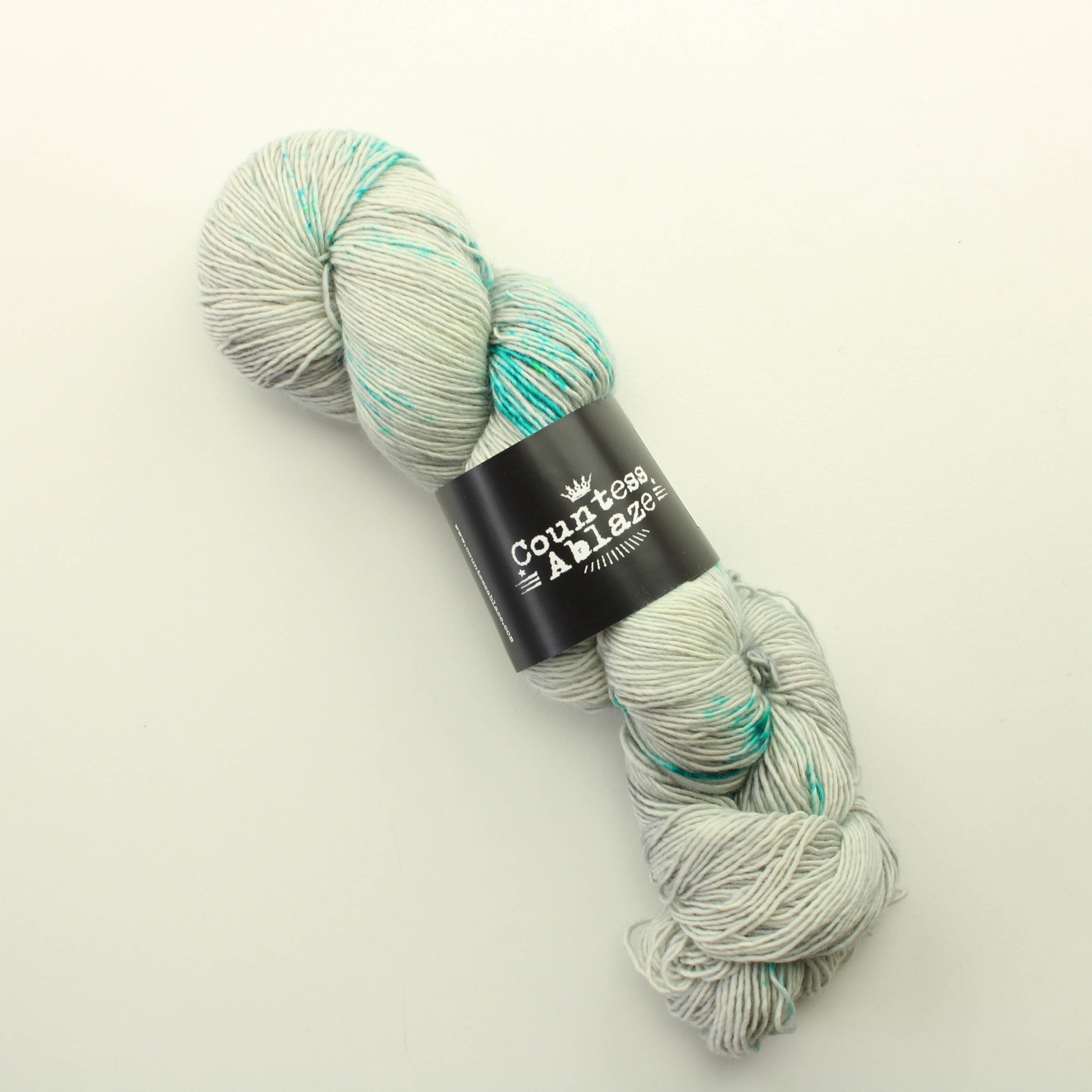 Countess Ablaze Tia Merino - The Grey Parade/Aqua OOAK
