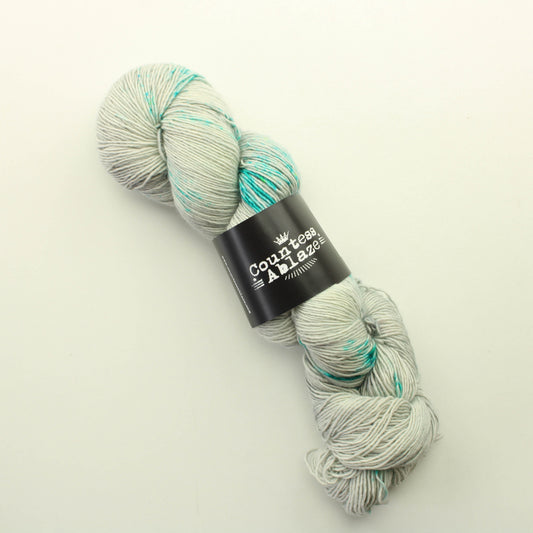 Countess Ablaze Tia Merino - The Grey Parade/Aqua OOAK