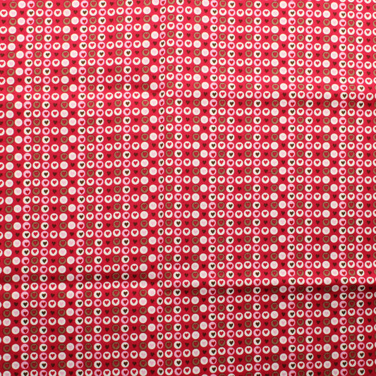 Tummanpinkki Sydänkuviollinen Puuvilla - Pala